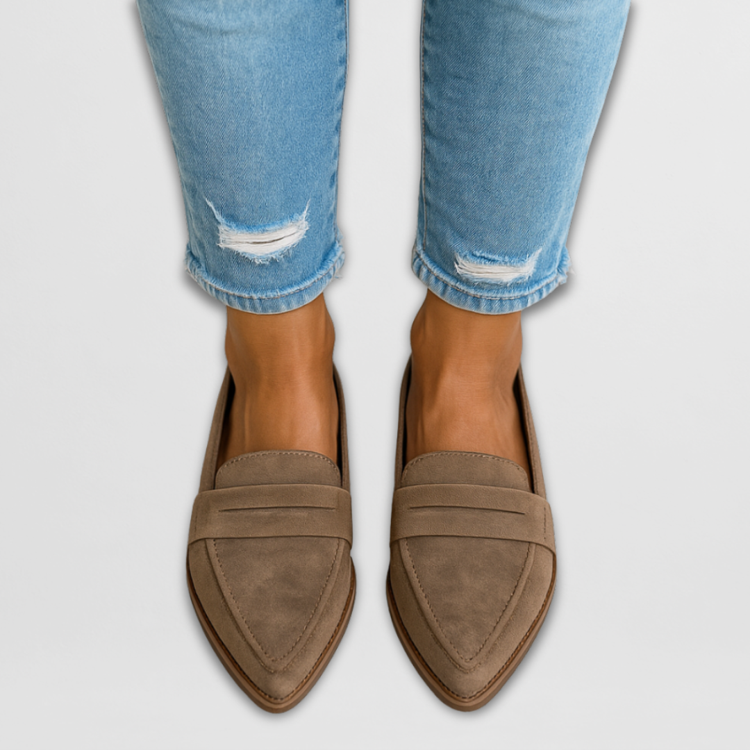 Andresa – Mocassins de camurça macia para mulher