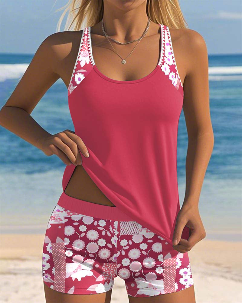 Laura - Conjunto de biquíni de duas peças com estampa floral