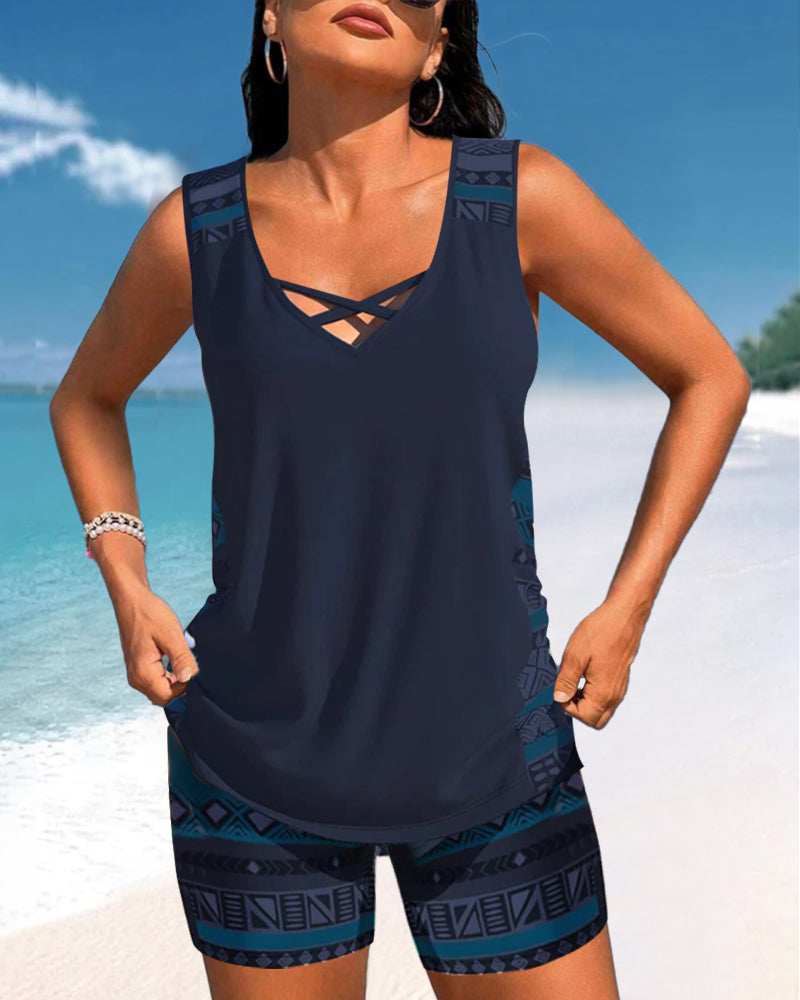 Márcia - Tankini com estampado geométrico