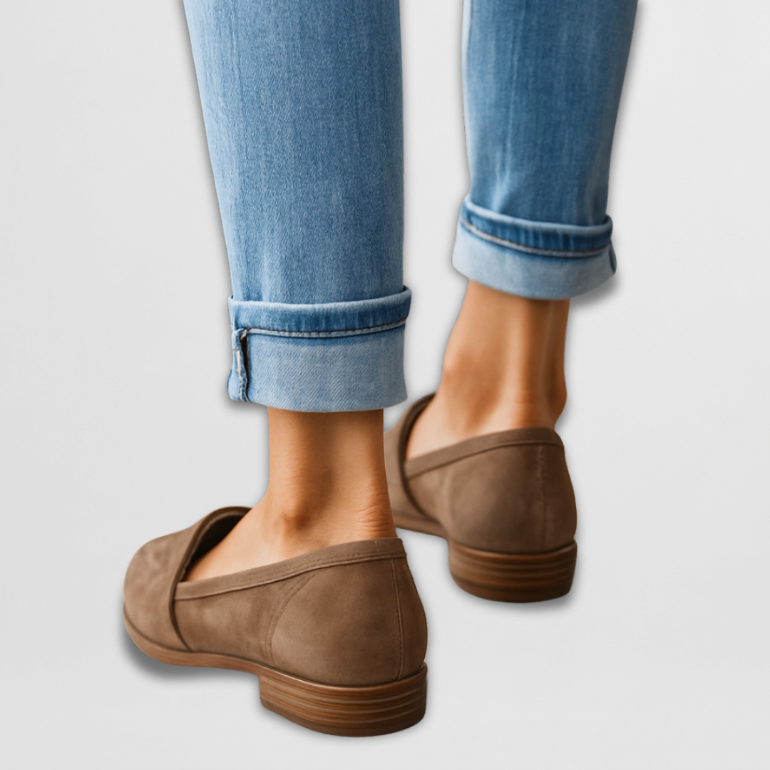 Andresa – Mocassins de camurça macia para mulher