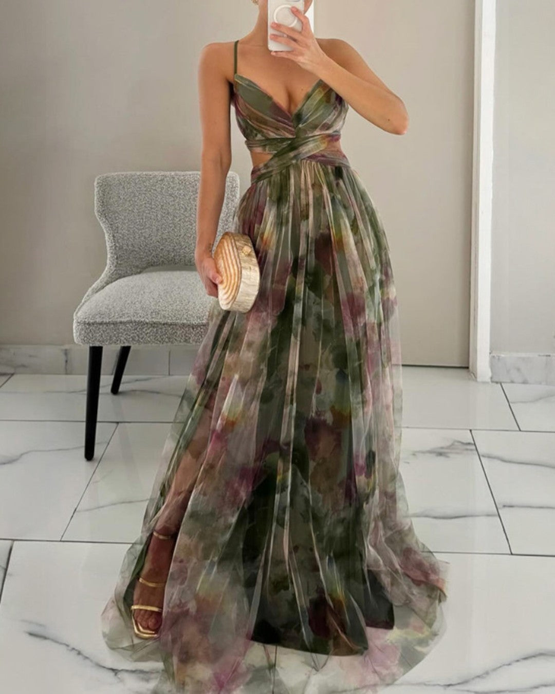 Adriana | Maxi-Vestido Encantador com Estampa Floral