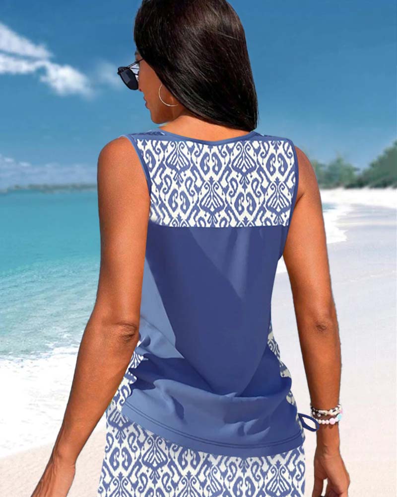 Márcia - Tankini com estampado geométrico
