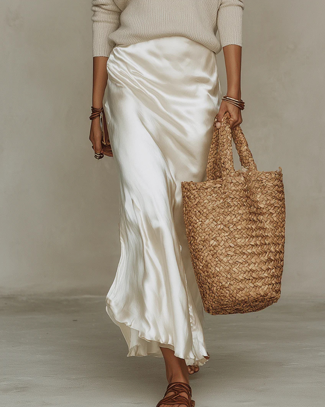 Rita – Vestido midi satinado elegante