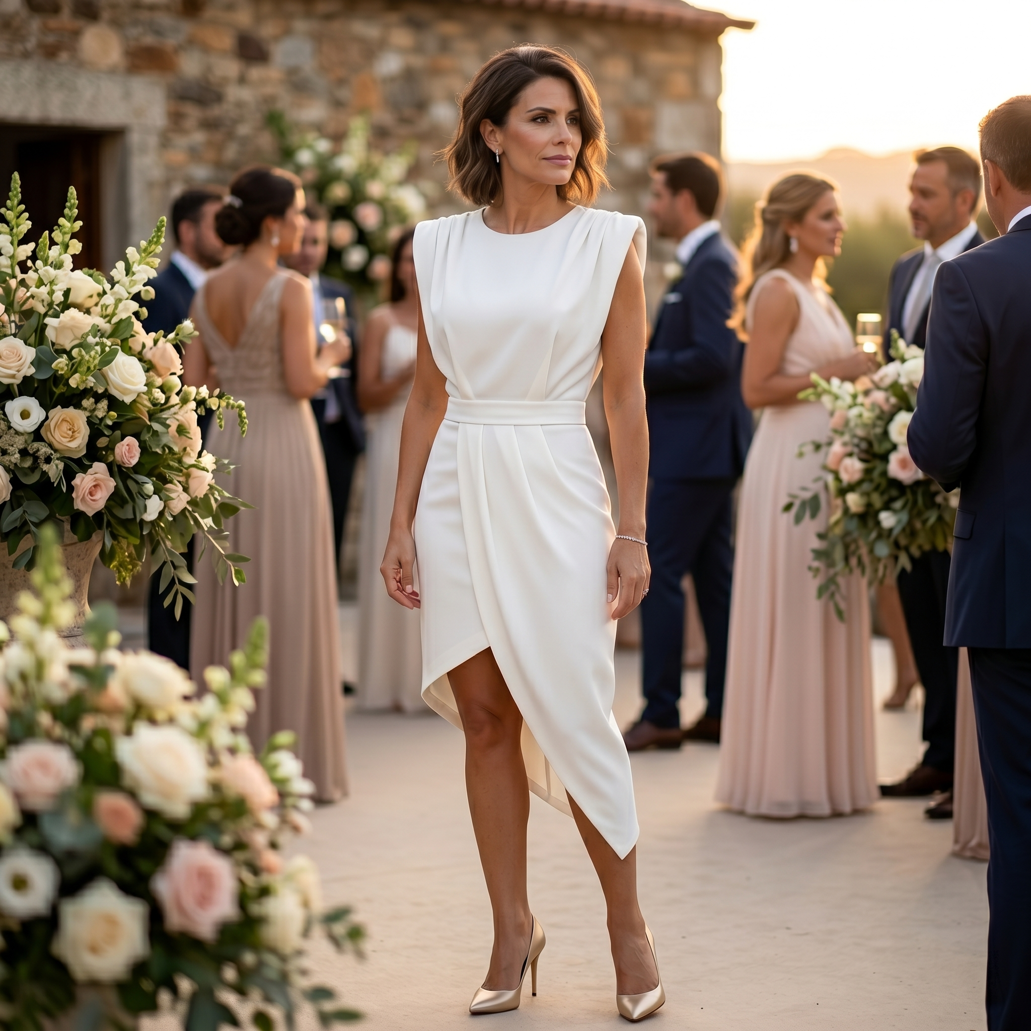 Aurora | Vestido Assimétrico com Ombros Estruturados