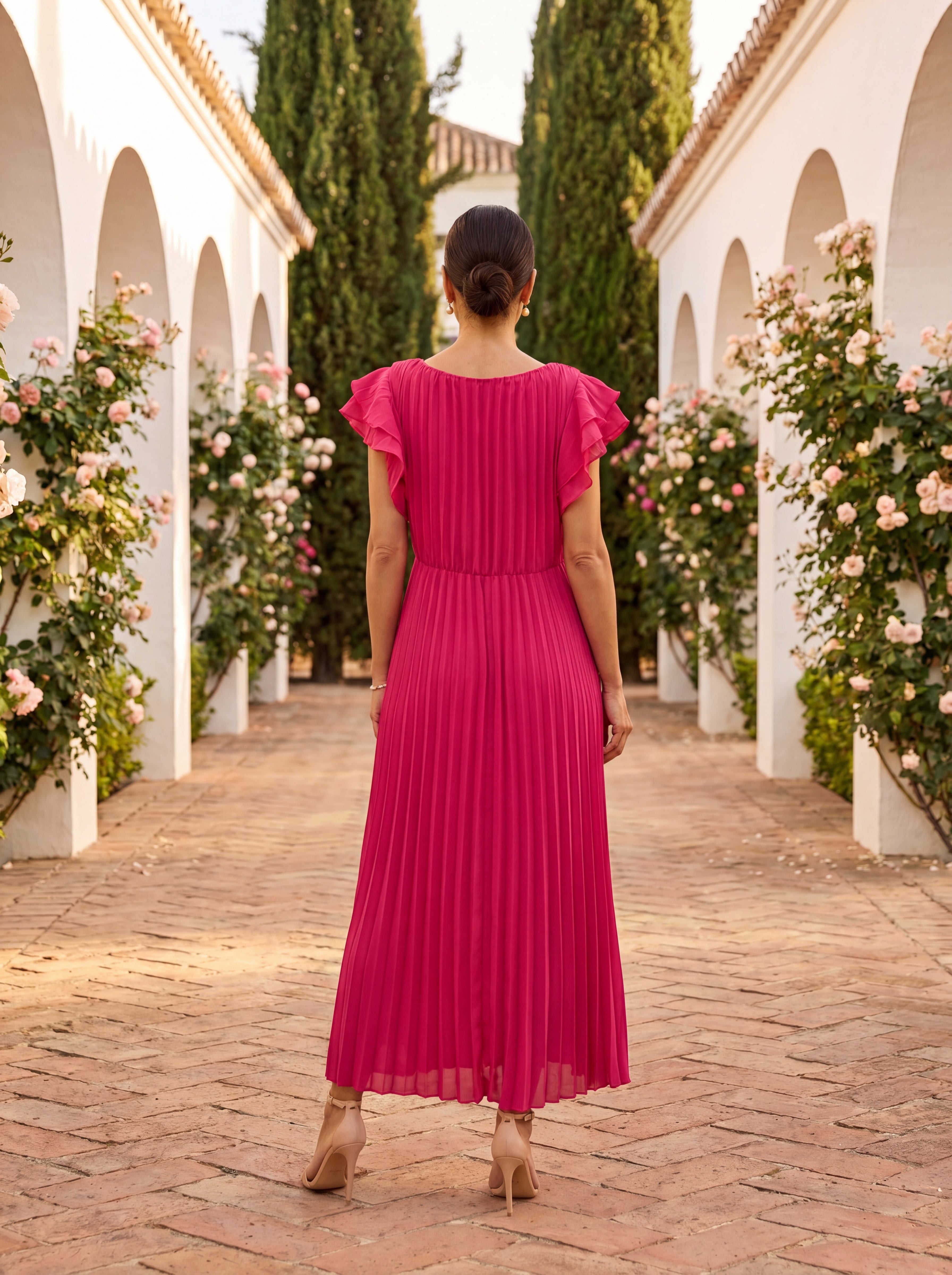 Isabella | Elegante Maxi Vestido Plissado com Cintura Amarrada