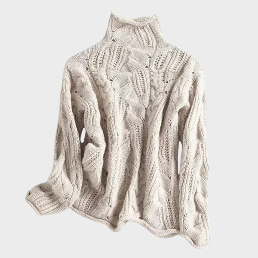 Luana – Camisola de caxemira com padrão trançado