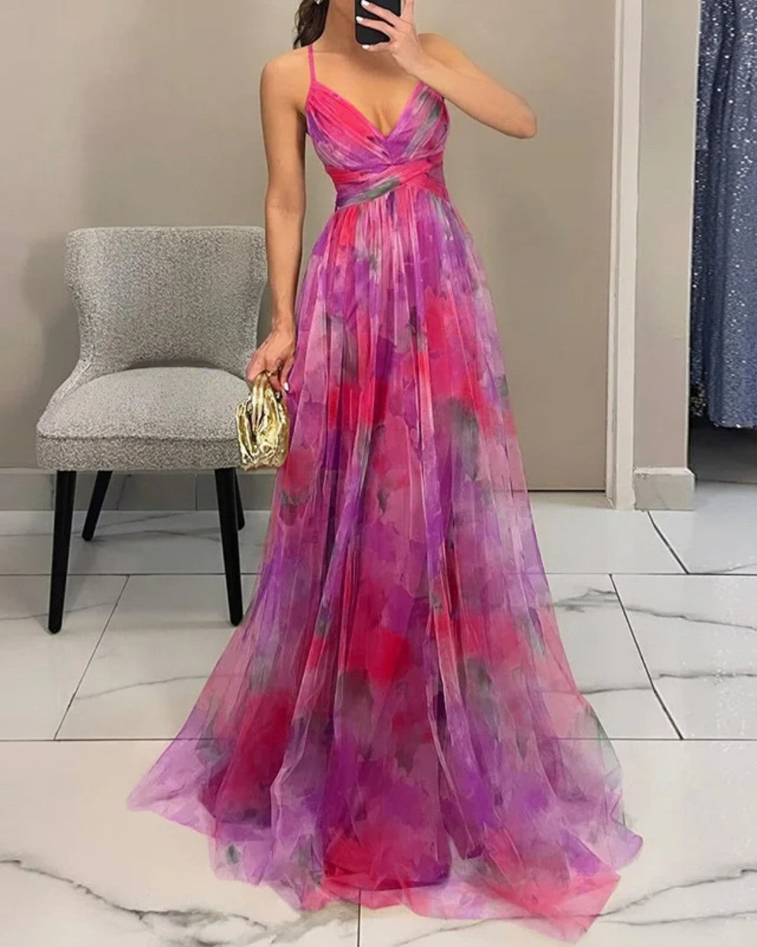 Adriana | Maxi-Vestido Encantador com Estampa Floral