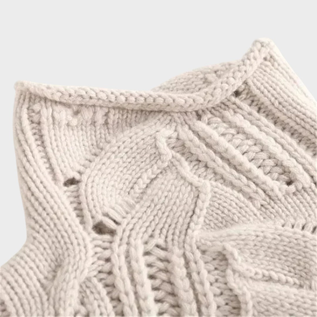 Luana – Camisola de caxemira com padrão trançado