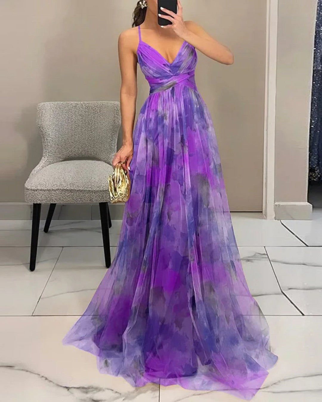 Adriana | Maxi-Vestido Encantador com Estampa Floral