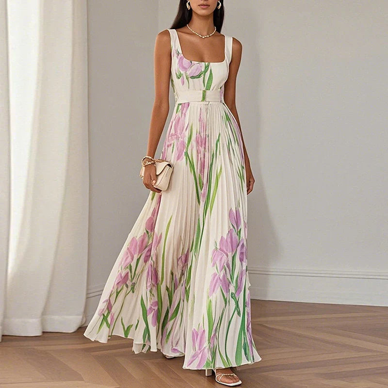 Cláudia | Vestido Maxi A-Line Floral
