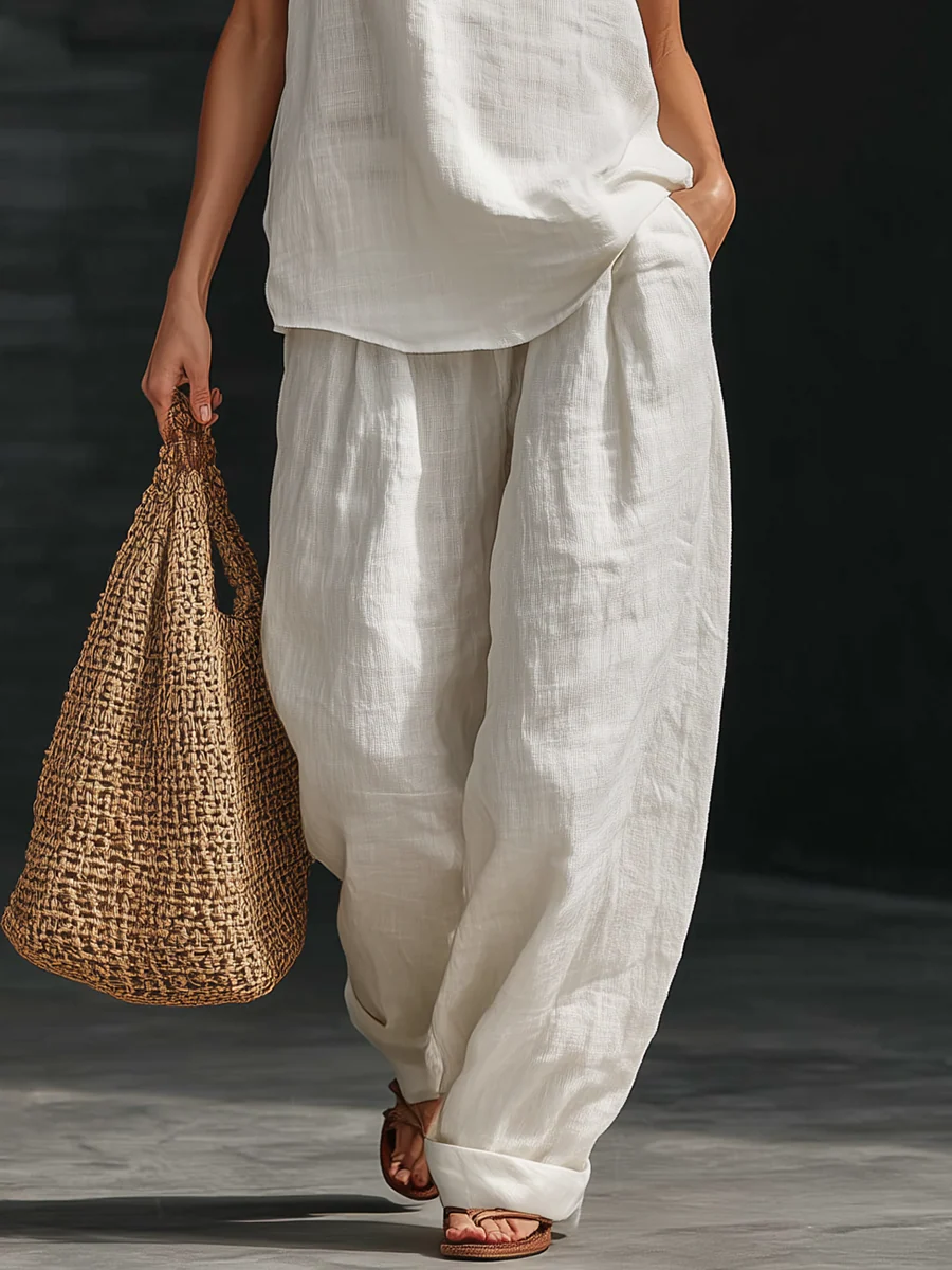 Benedita – Conjunto sem mangas e calças largas