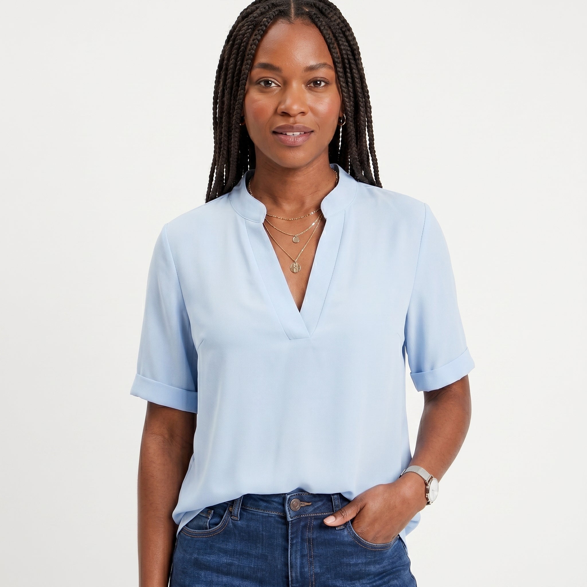 Célia - Blusa Fluida Decote em V