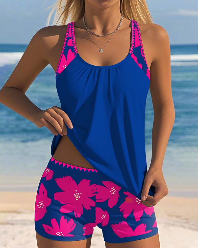Mariana - Tankini sem mangas com decote em U