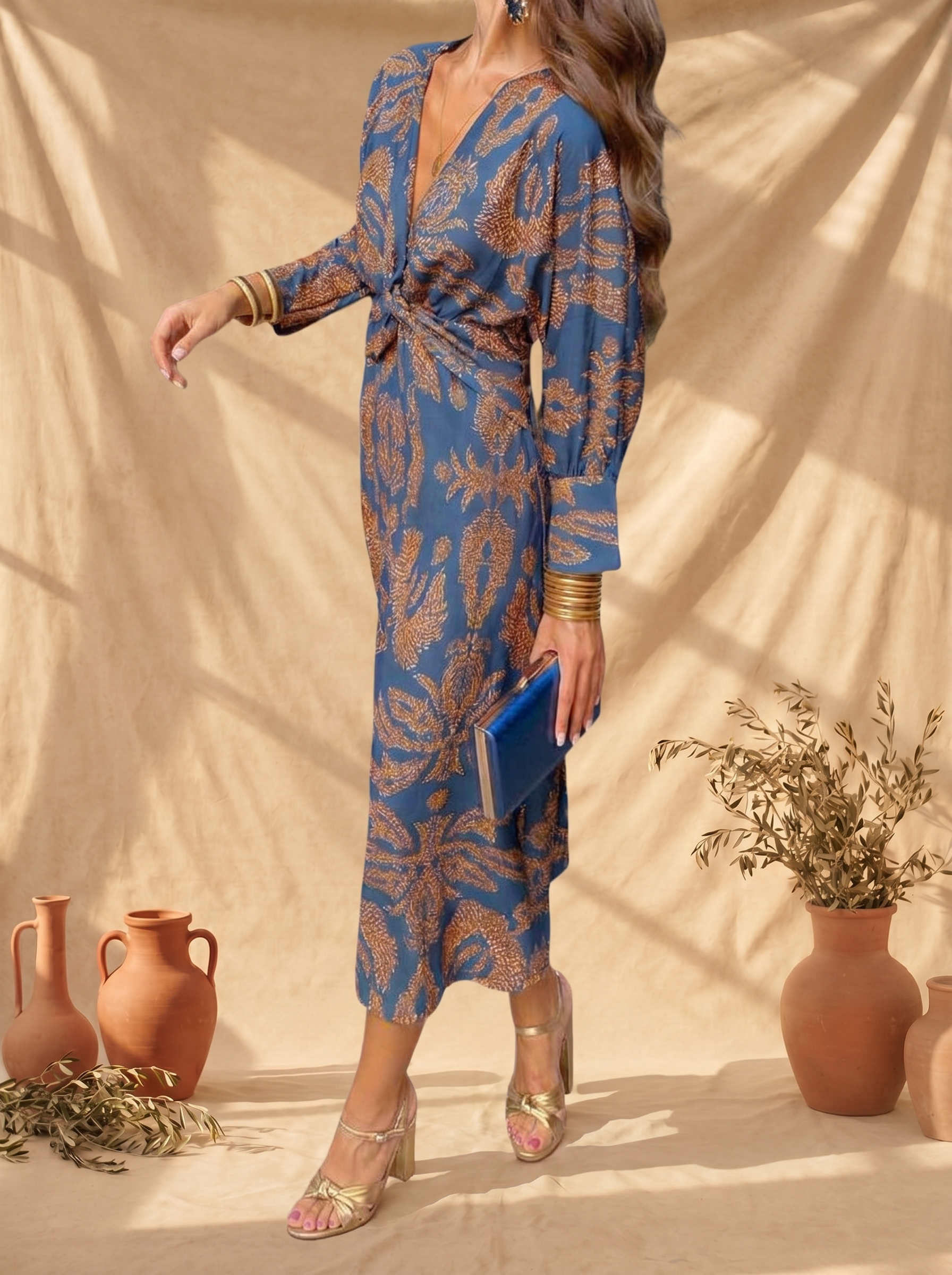 Margarida | Vestido Midi Elegância Florida