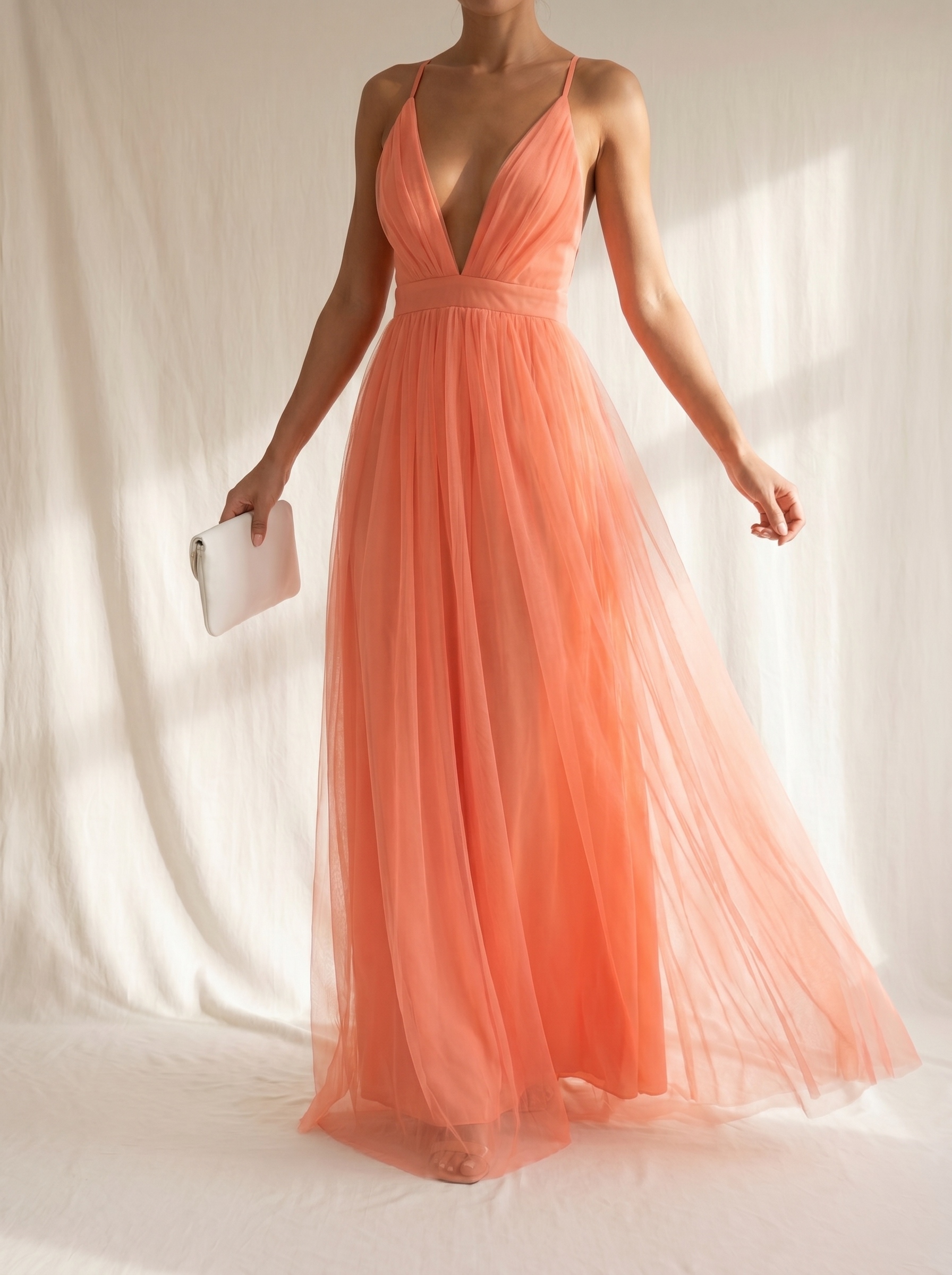 Raquel | Maxi Vestido Luz Coral