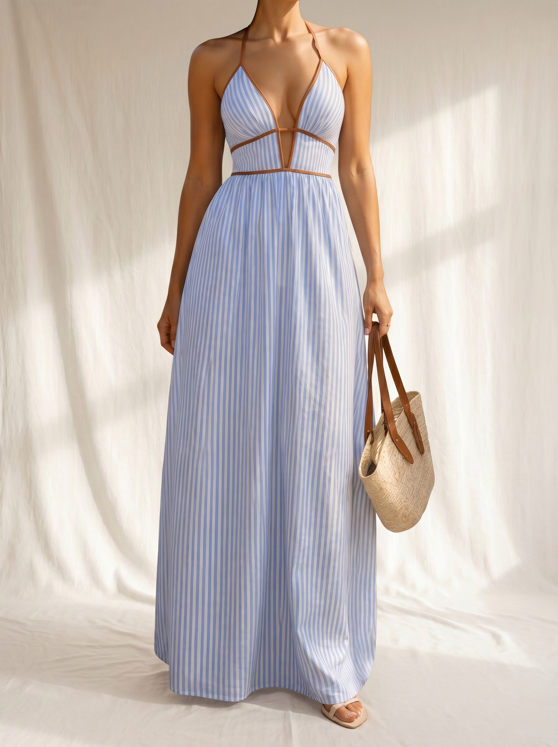 Alice | Vestido Longo às Riscas com Decote Cut-out