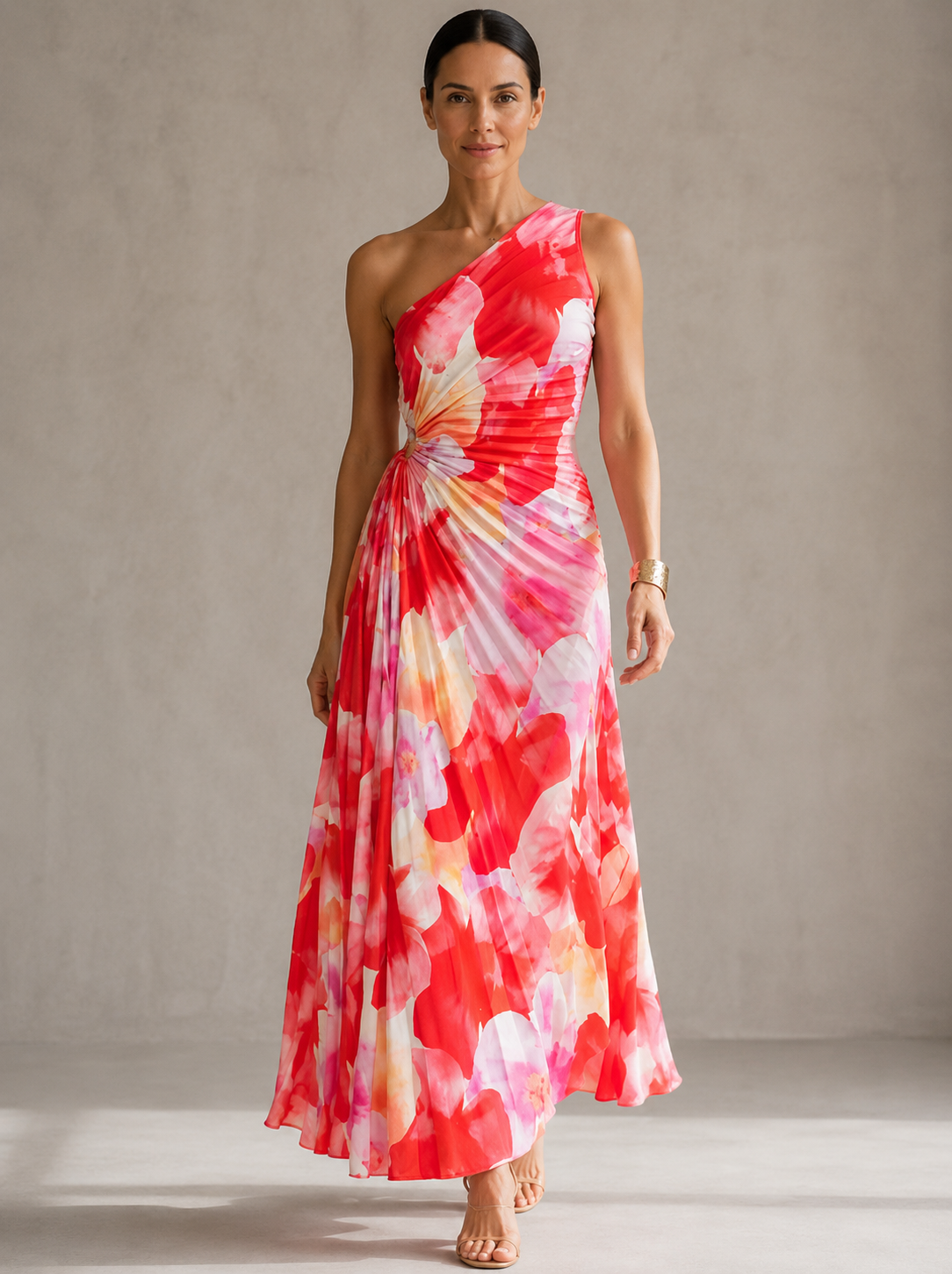Carolina | Vestido Plissado com Alça Única