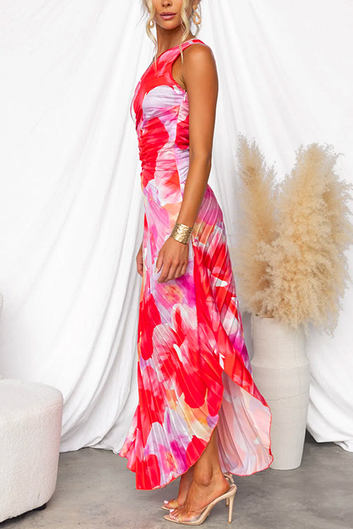 Carolina | Vestido Plissado com Alça Única