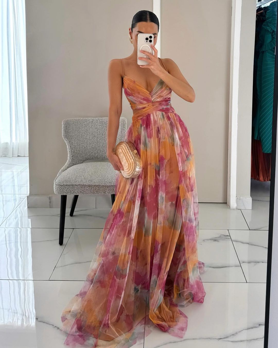 Adriana | Maxi-Vestido Encantador com Estampa Floral