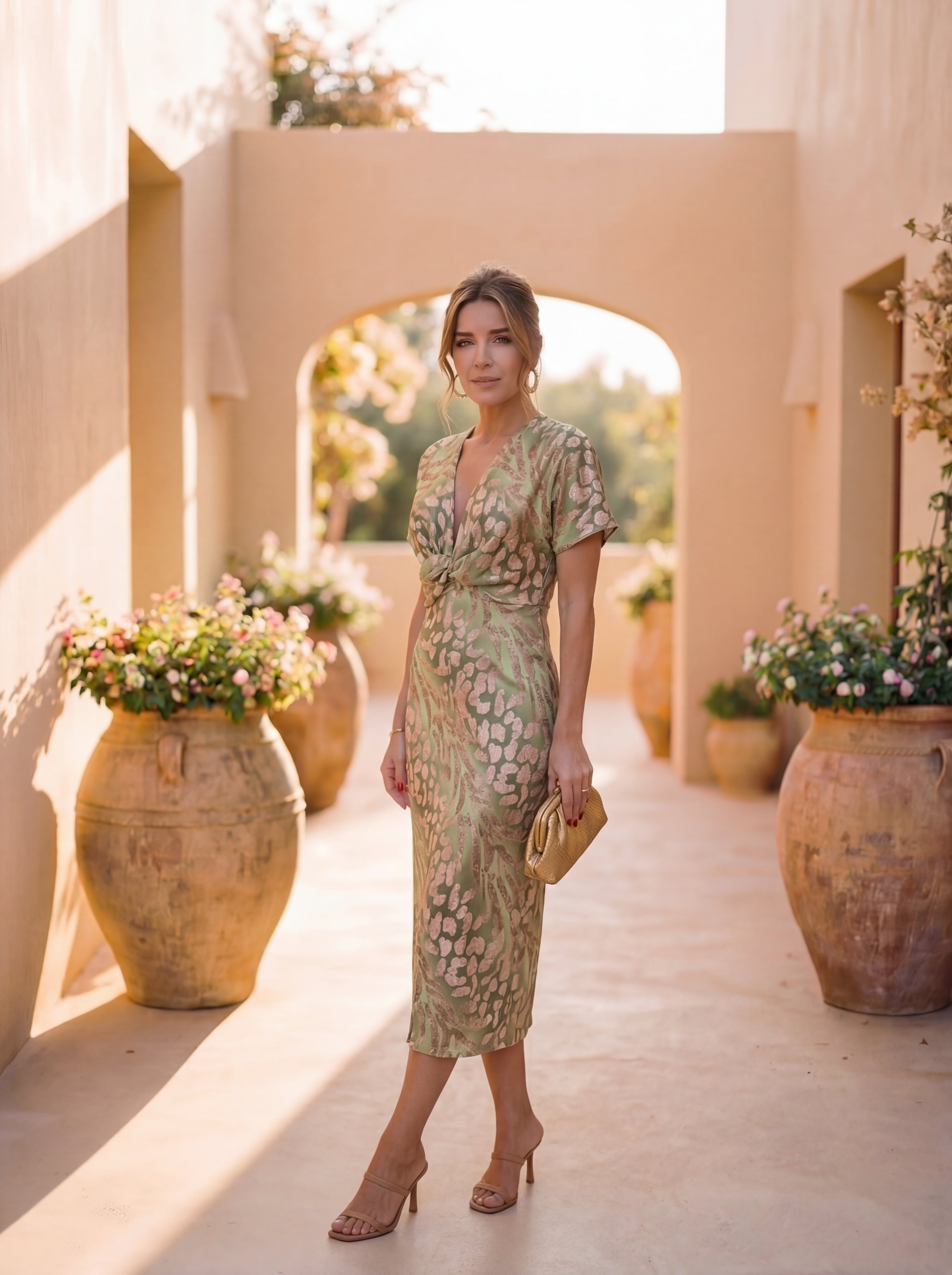 Vitória | Vestido elegante em tecido leve e fluido