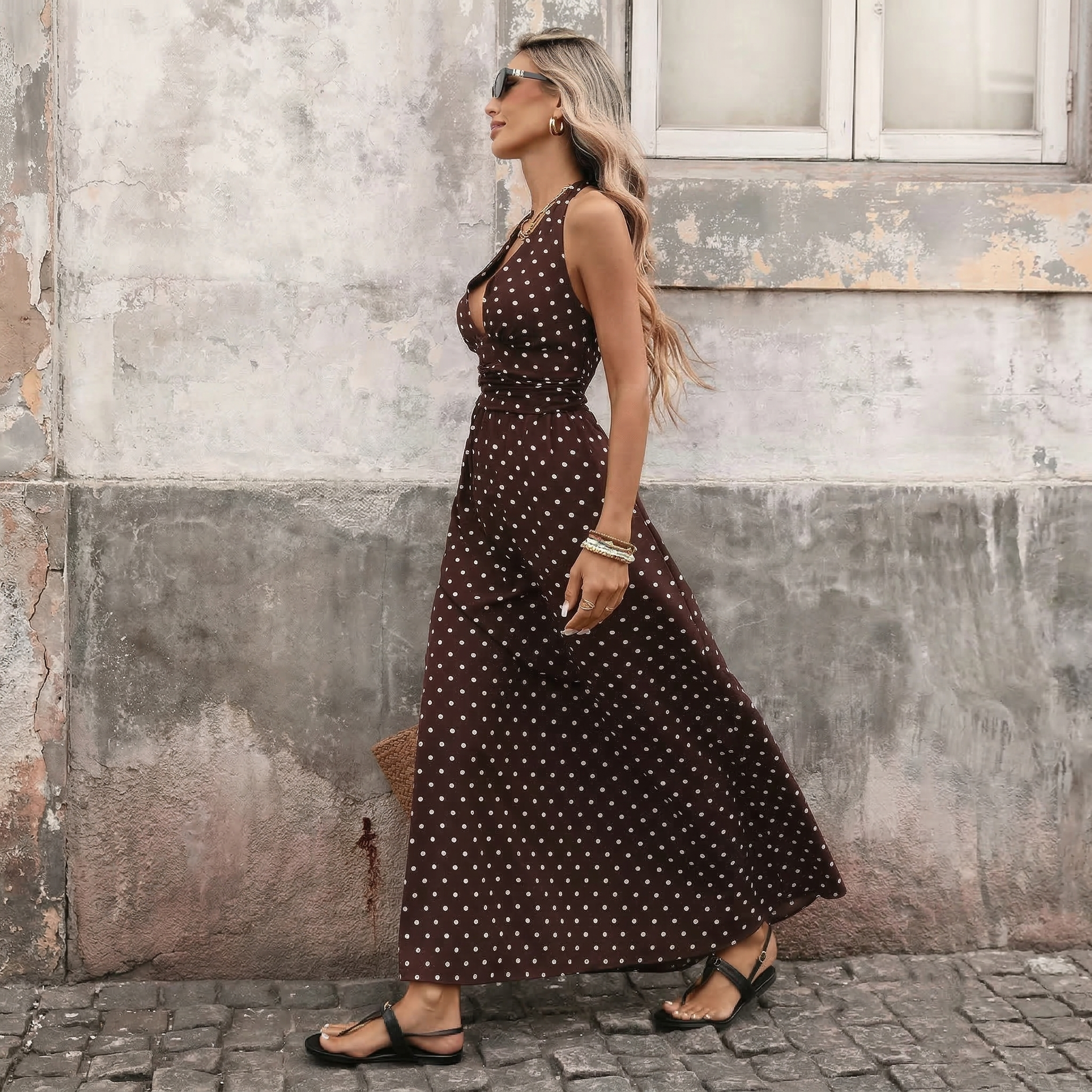 Sofia | Vestido Maxi às Bolinhas