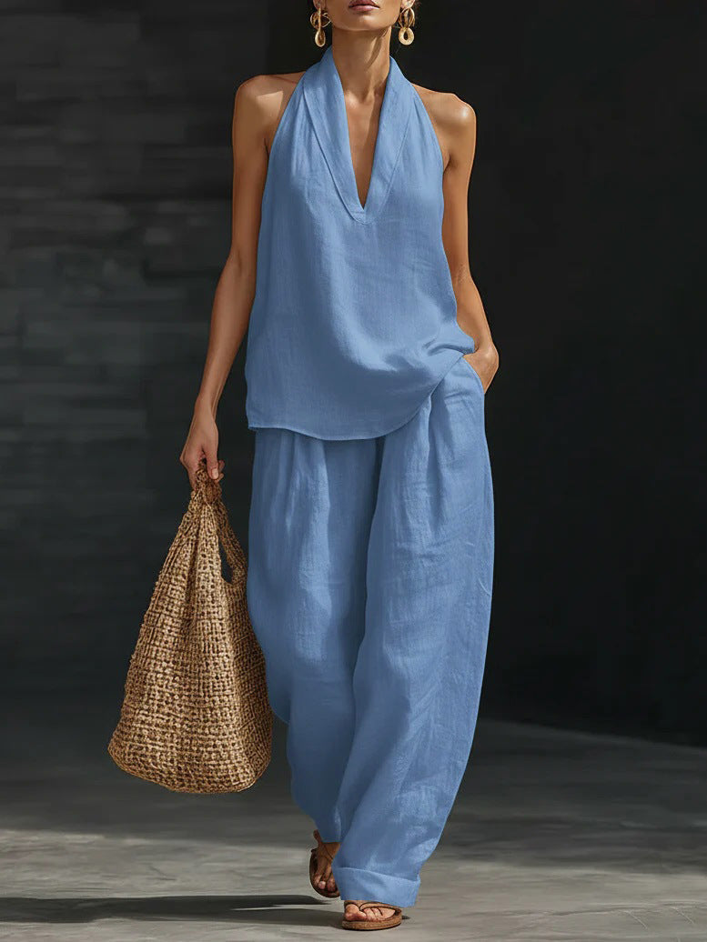 Benedita – Conjunto sem mangas e calças largas