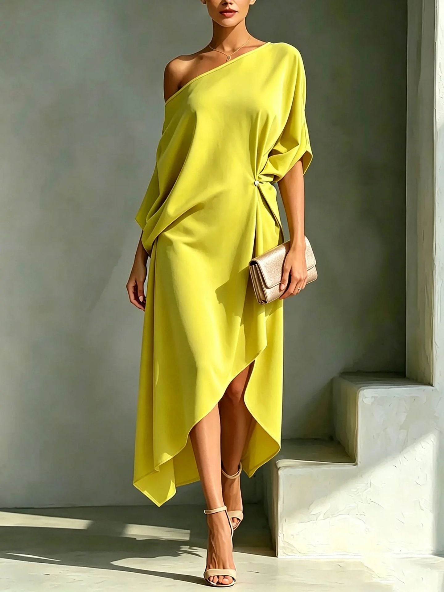 Francisca – Vestido elegante assimétrico
