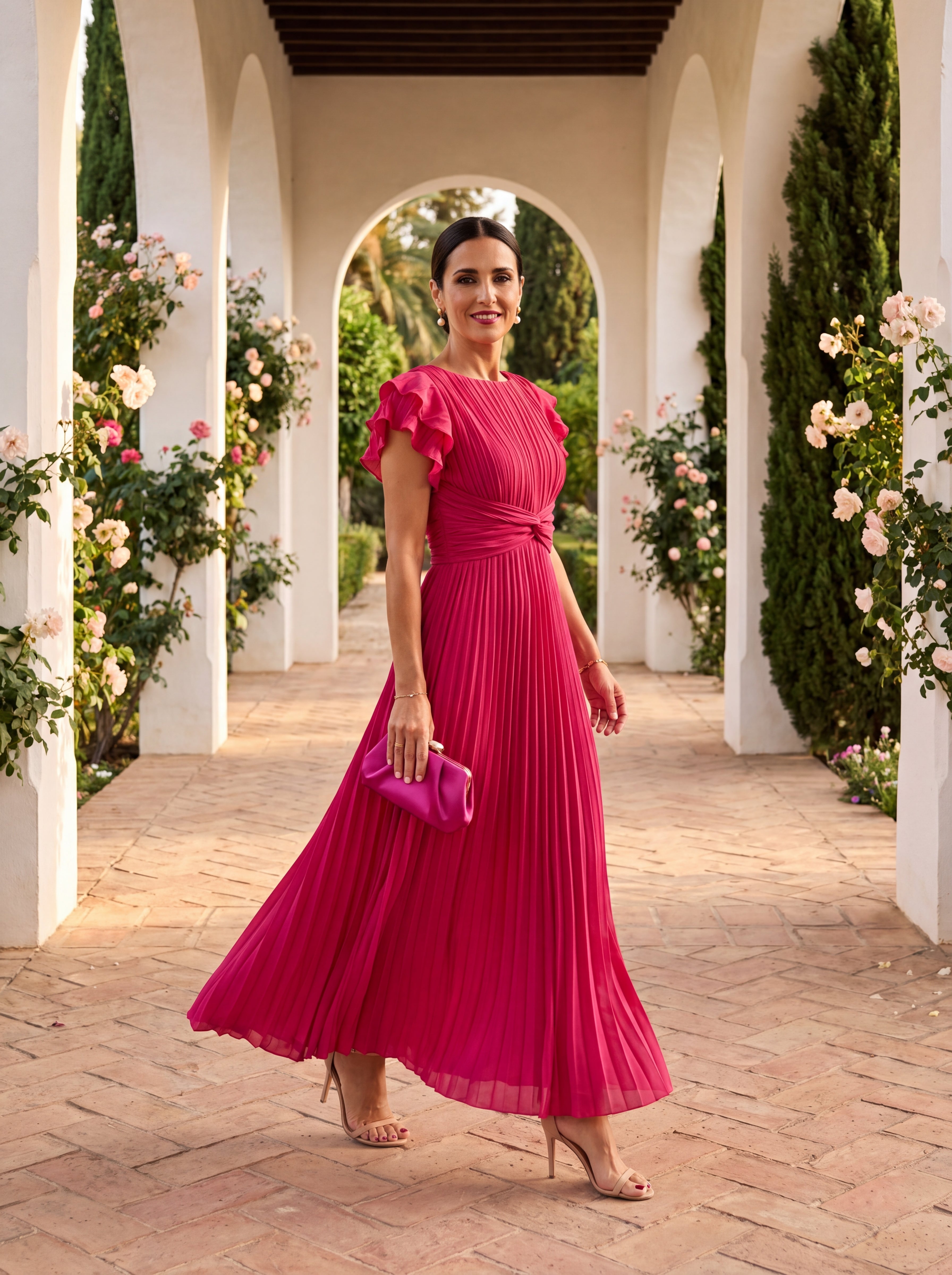 Isabella | Elegante Maxi Vestido Plissado com Cintura Amarrada
