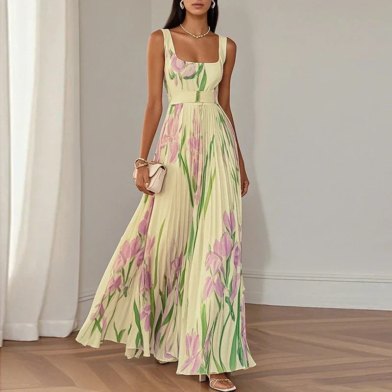 Cláudia | Vestido Maxi A-Line Floral