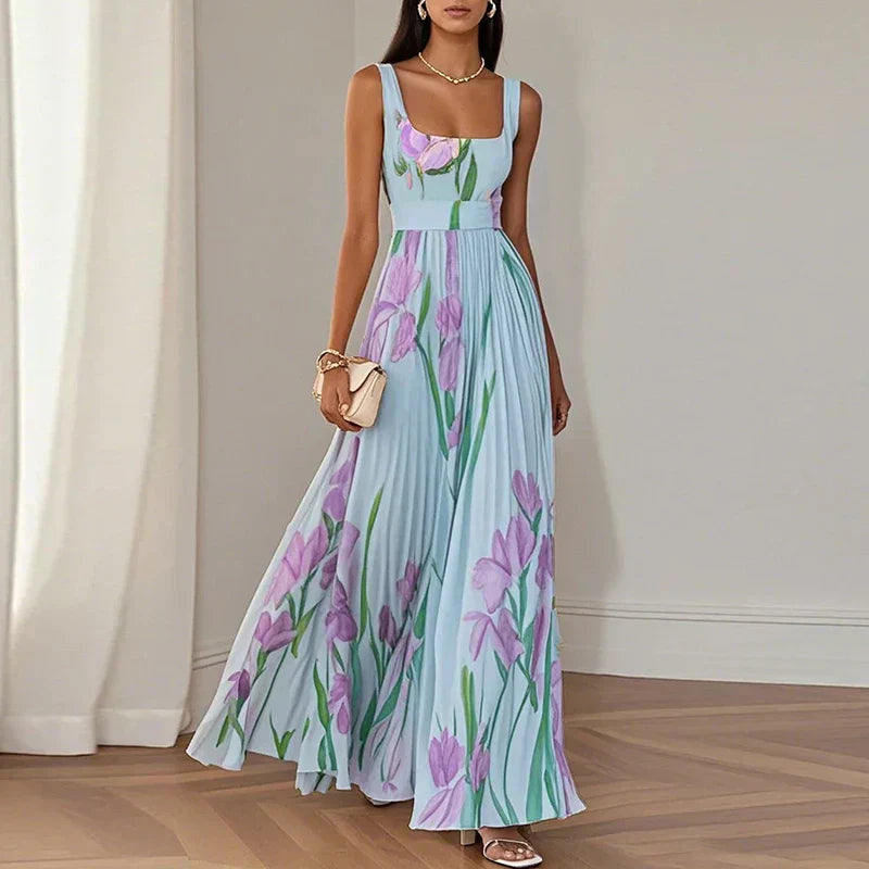 Cláudia | Vestido Maxi A-Line Floral