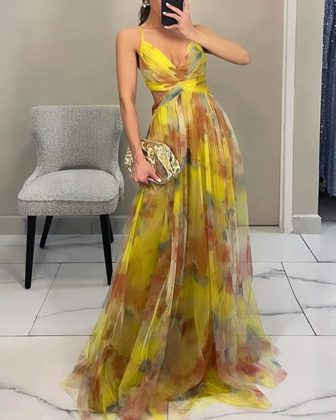 Adriana | Maxi-Vestido Encantador com Estampa Floral