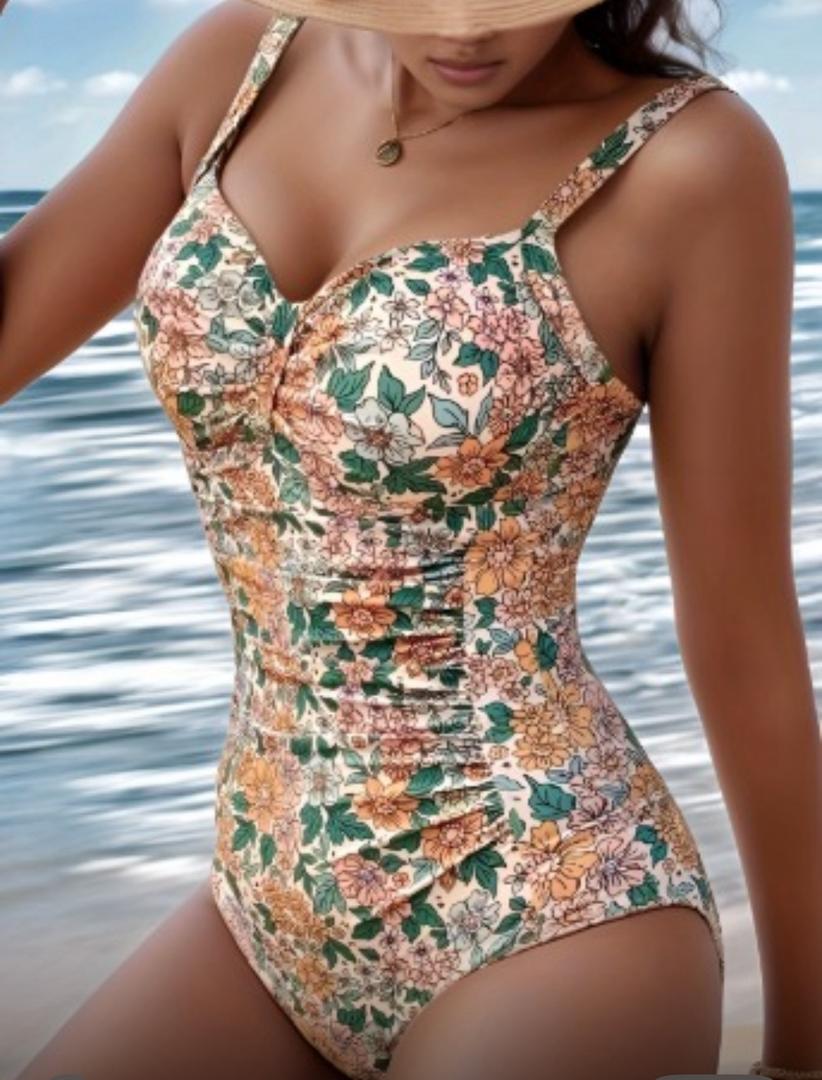 Luísa - Fato de banho com decote halter floral