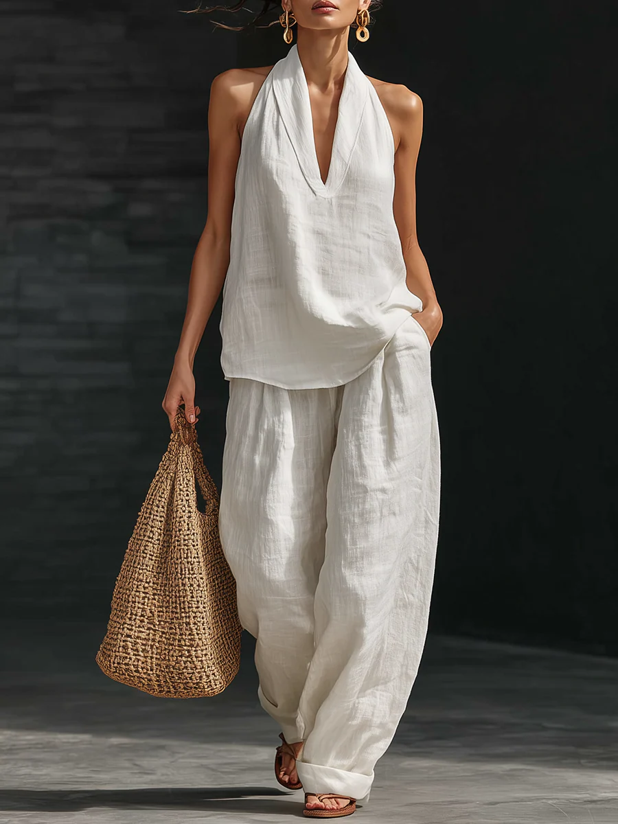 Benedita – Conjunto sem mangas e calças largas
