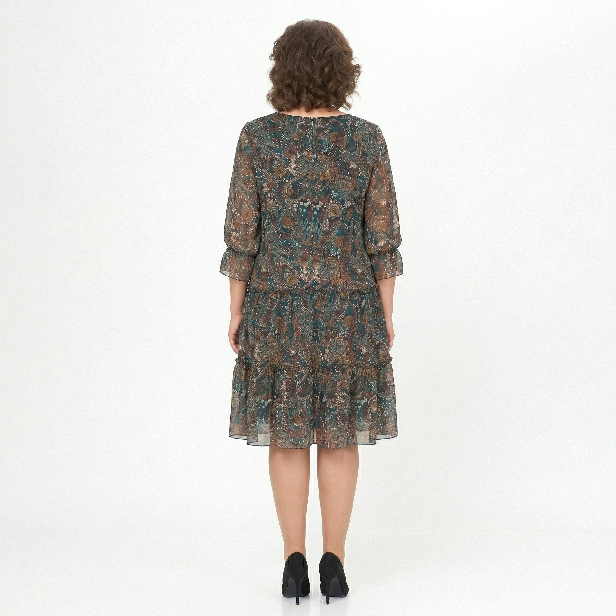 Beatriz - Vestido Midi com Folhos Fluídos