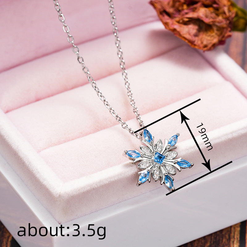 Colar Floco de Neve Azul