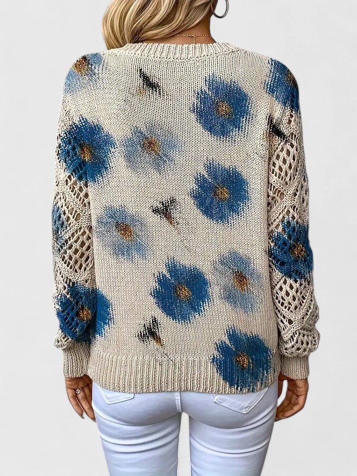 Catarina - Camisola de malha com padrão floral
