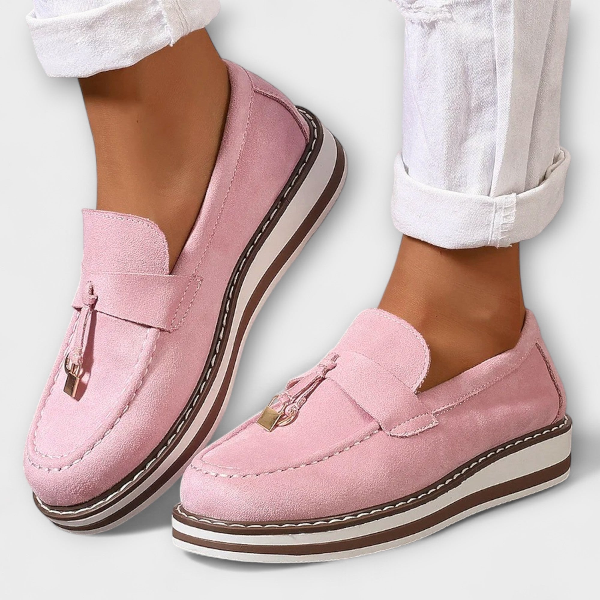 Ines - Mocassins casuais com biqueira redonda