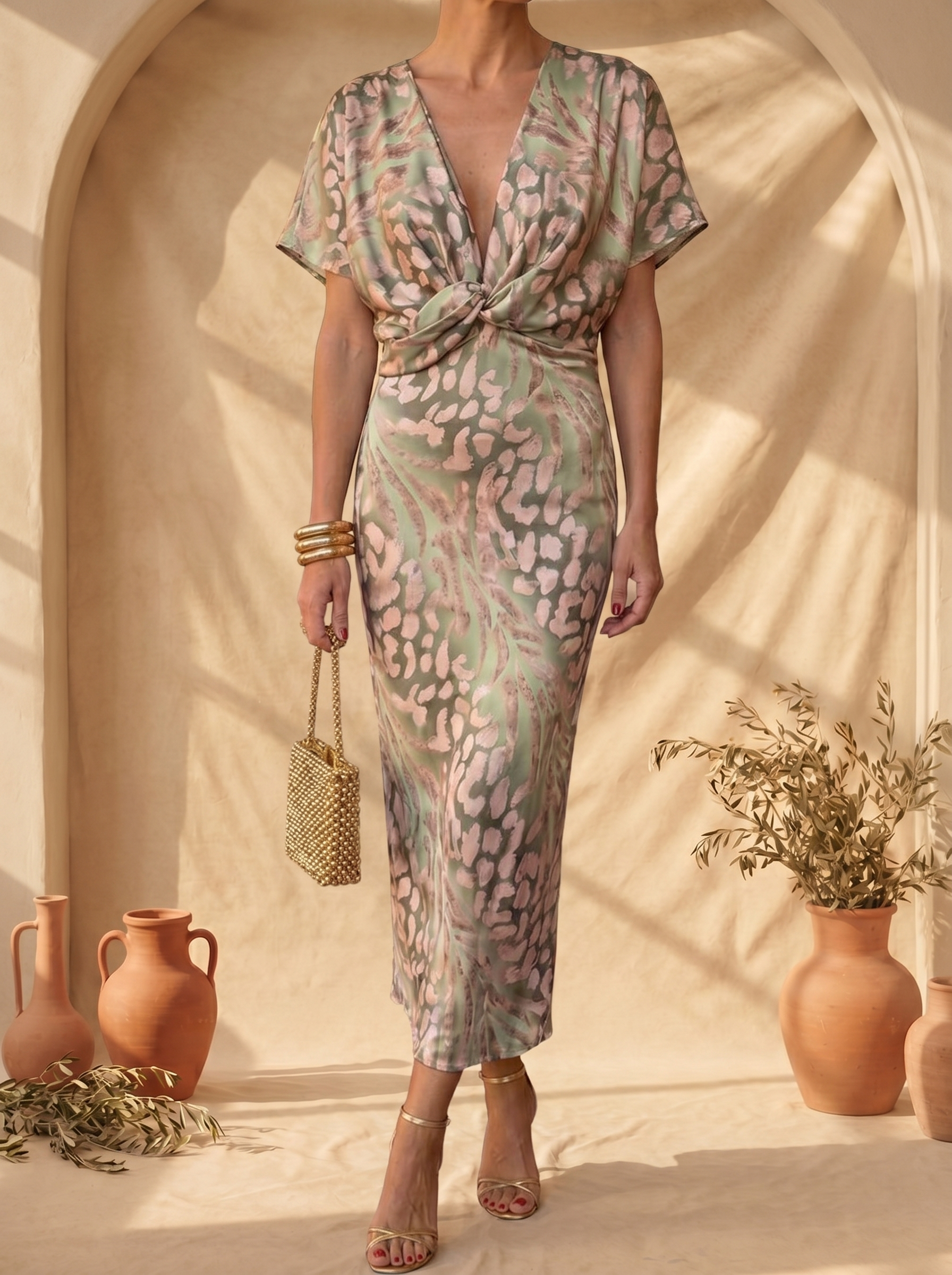 Vitória | Vestido elegante em tecido leve e fluido