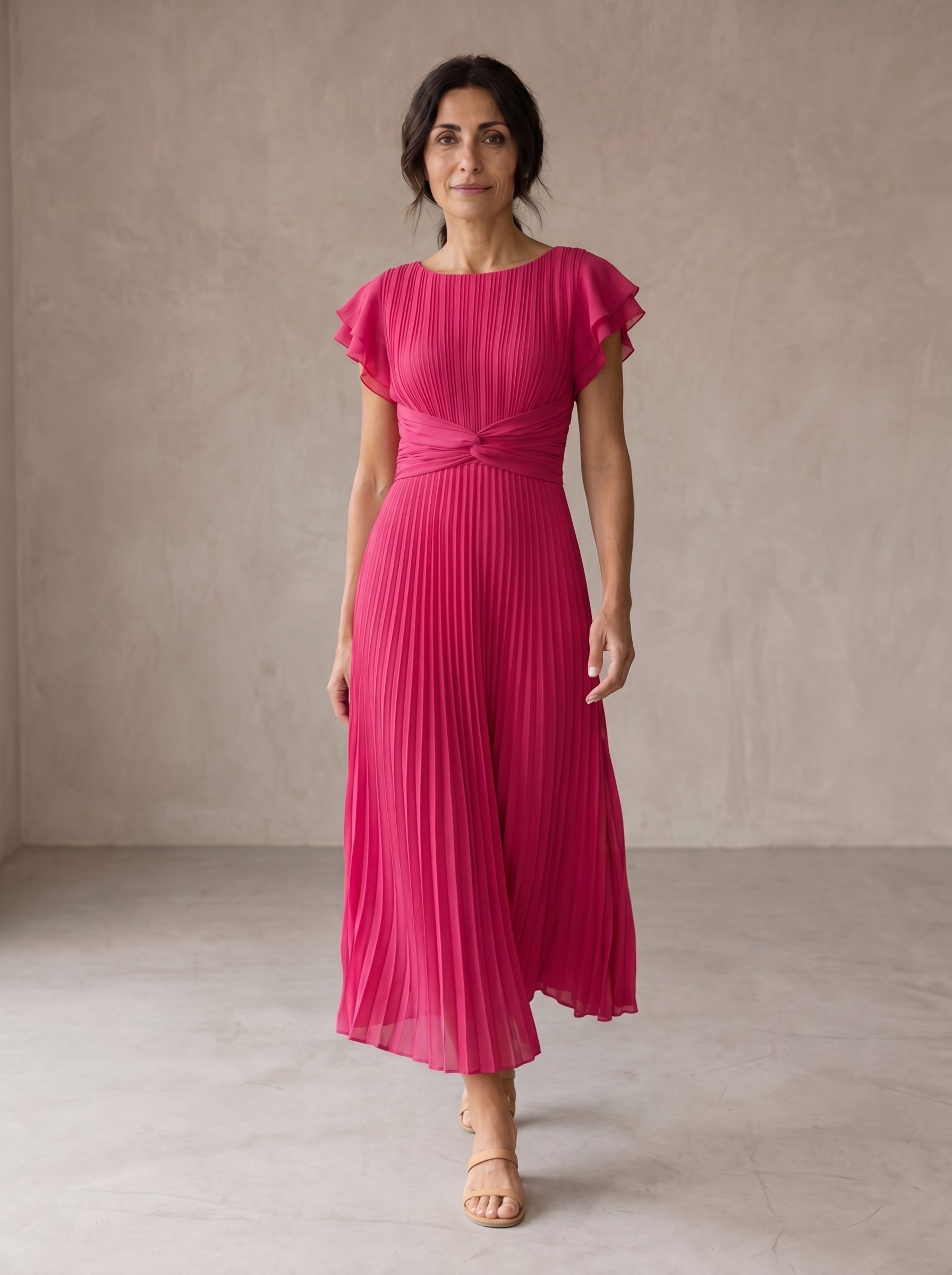 Isabella | Elegante Maxi Vestido Plissado com Cintura Amarrada