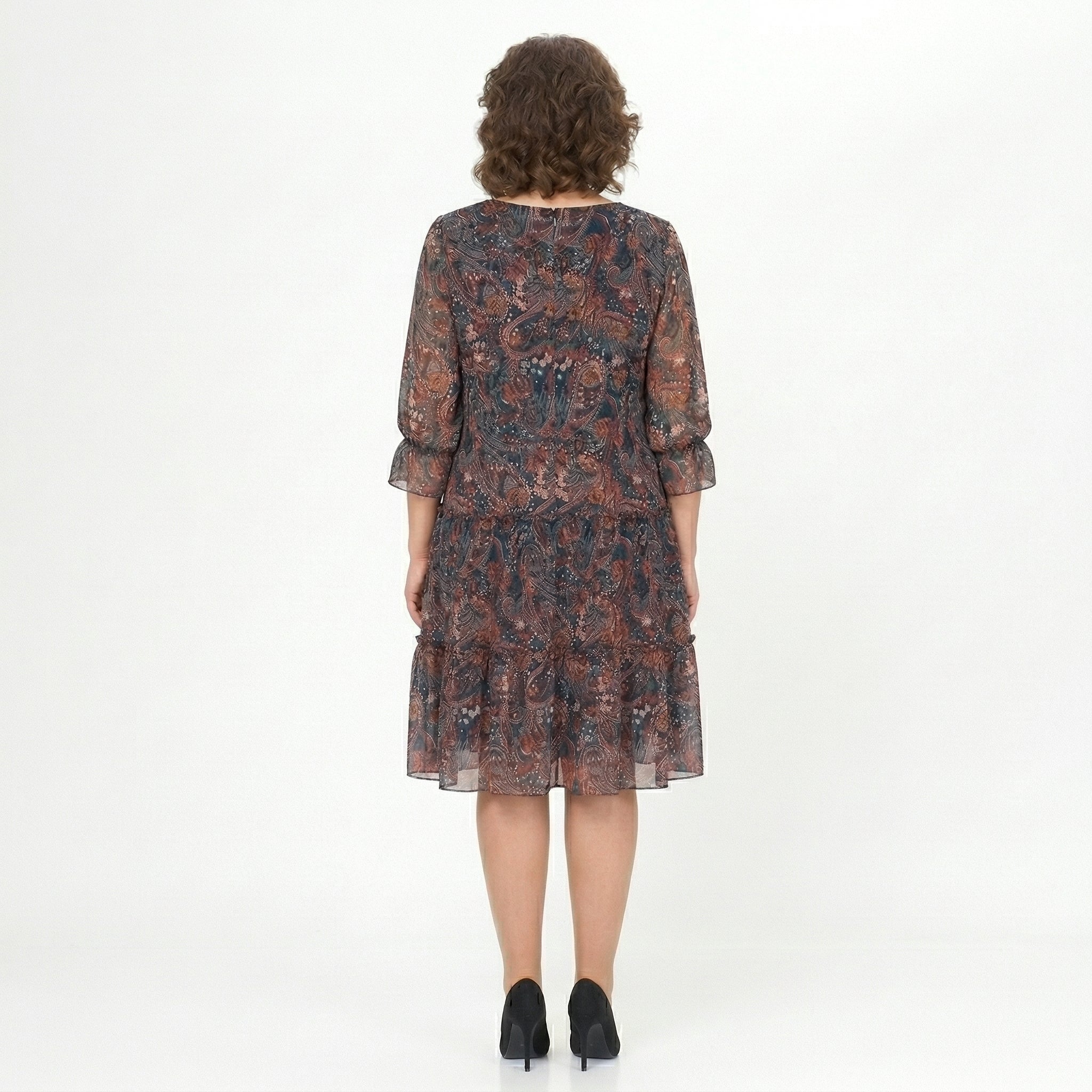 Beatriz - Vestido Midi com Folhos Fluídos