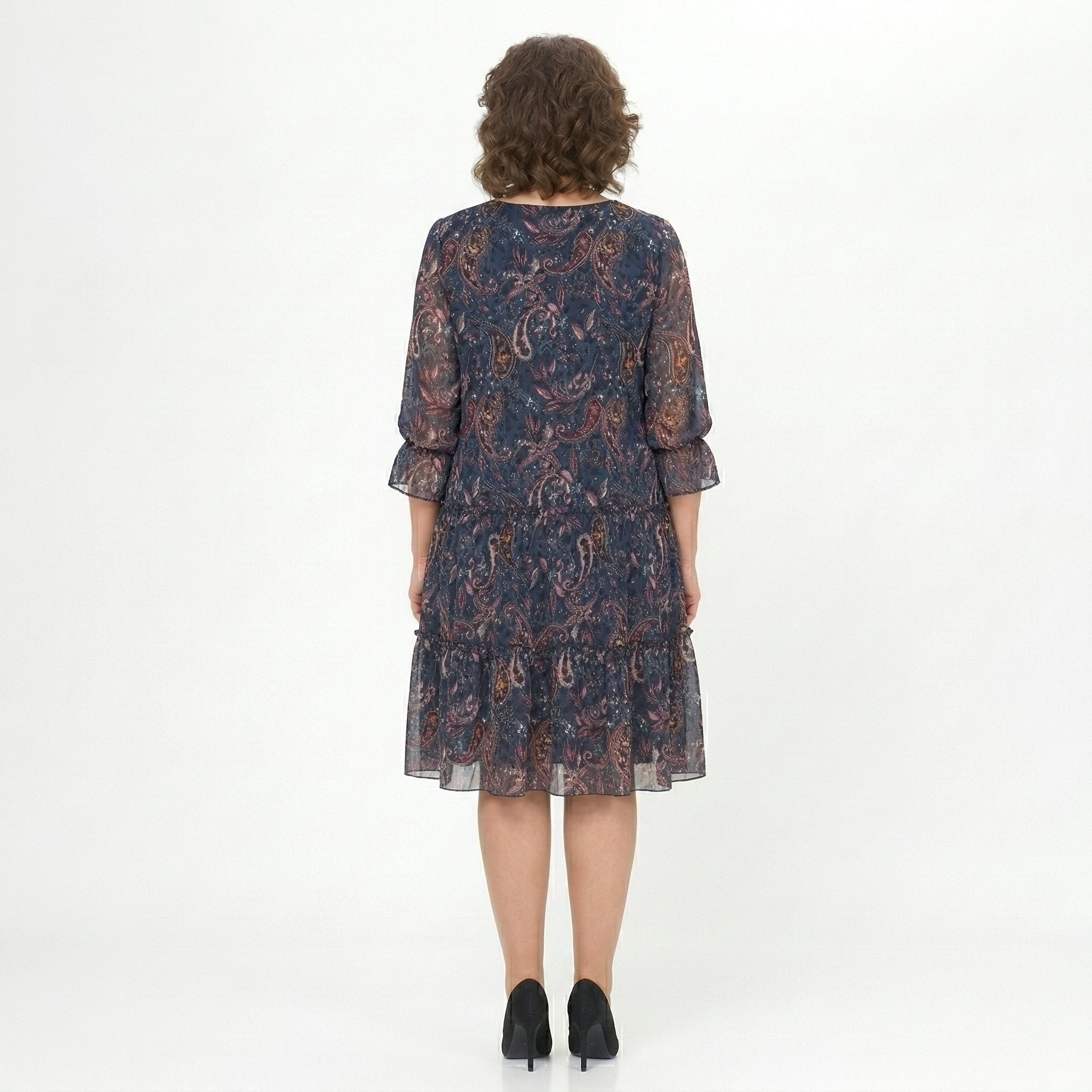 Beatriz - Vestido Midi com Folhos Fluídos