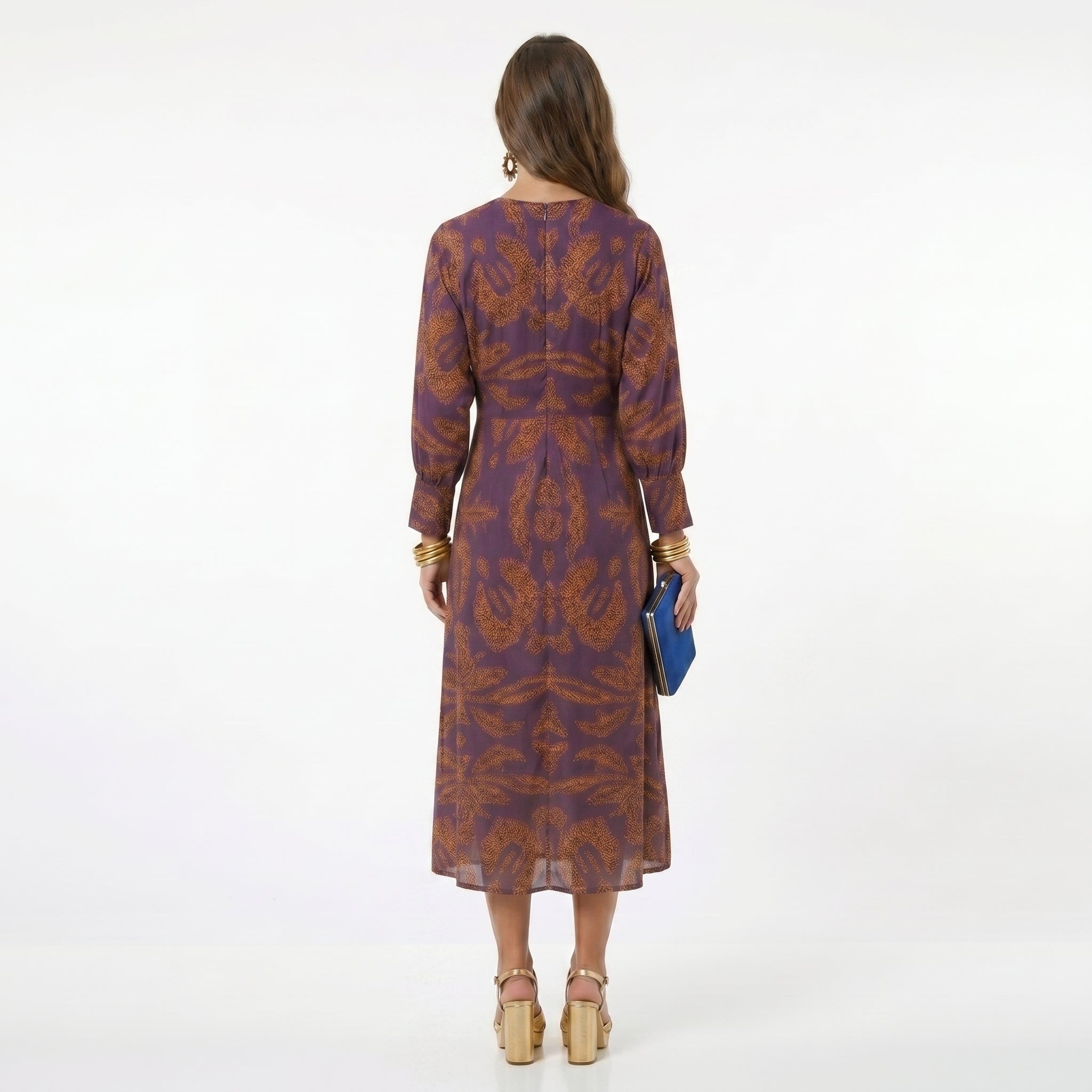 Teresa | Vestido Midi Estampado com Detalhe de Nó
